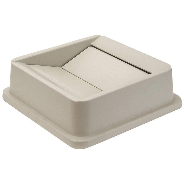 TOUGH GUY 4PGR3 Trash Can Top,Drop Top,Swing Closure,Tan