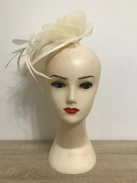 Ladies Women's Sinamay Facinator Cocktail Bridal Wedding Hat Uk Size One Size 90