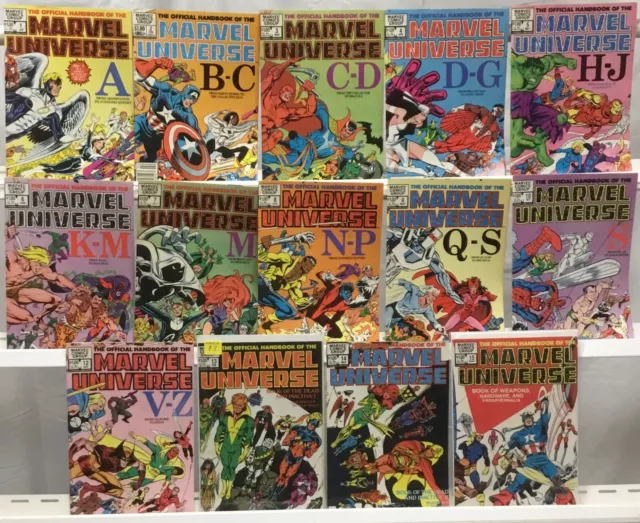 Official Handbook of the Marvel Universe Volume 1 Run Lot 1-15 Missing #11 VF