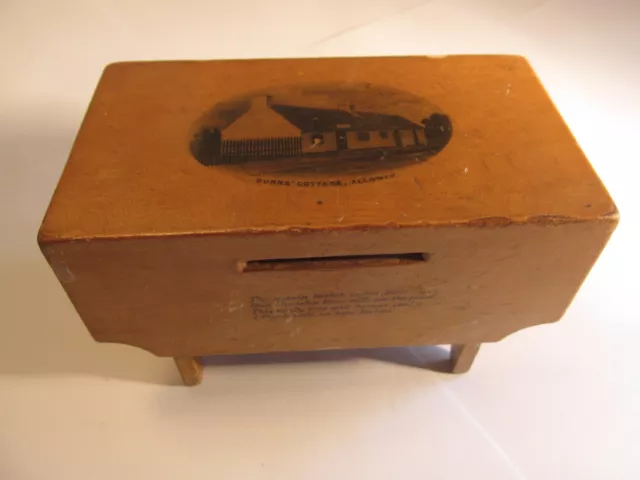 mauchline ware wooden money box c1900