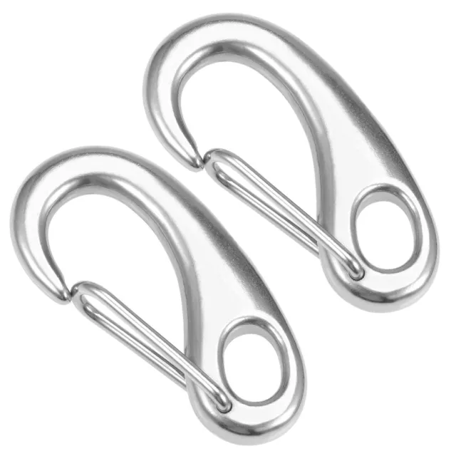 Crochet mousqueton,304 Acier Inox Ressort Mousqueton Clip 70mm/2-3/ 4" 2pcs