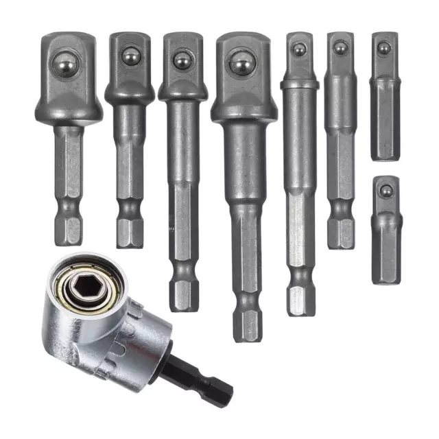 9 pièces adaptateur de douille hexagonal impact tige forets outils de pilote,