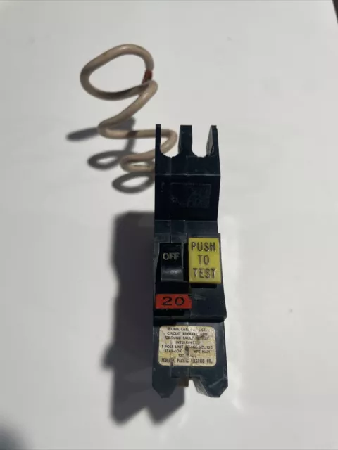 FPE FEDERAL PACIFIC NA120GF 20 Amp 1 Pole 120v GFCI Circuit Breaker