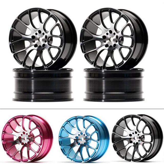 KINGCOO 4x RC Radnabe Aus Aluminiumlegierung – 52 Mm Durchmesser, 26 Mm Breite, 12 Mm Sechskant – Passend Für 1/10 On-Road & Drift RC Cars – Für Tamiya, HSP, HPI, Kyosho, Sakura TT02 – In Lila