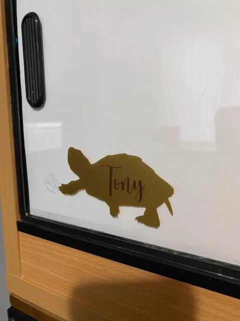 Personalised Turtle / Tortoise / Terrapin Vivarium Tank Name Sticker Vinyl Decal