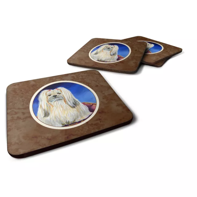 Carolines Treasures 7129Fc Lhasa Apso Foam Coaster Set Of 4 3 1/2 X 3 1/2