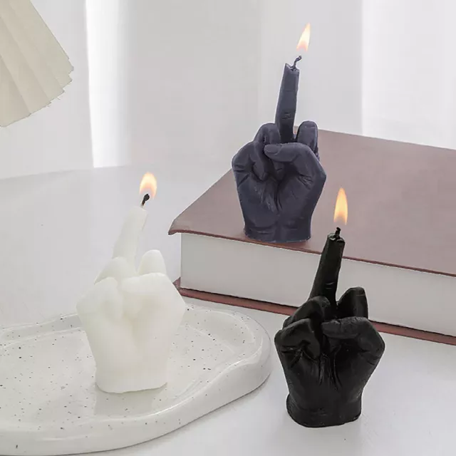 1Pcs New Middle Finger Shaped Model Scented Candles Funny Quirky Small Gifts WN