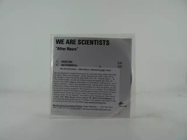 We Are Scientists After Hours (B51) Free Uk Postage