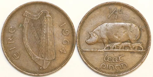 1928 to 1967 Irish Bronze Half Penny 1/2d Your Choice of Date / Year 3