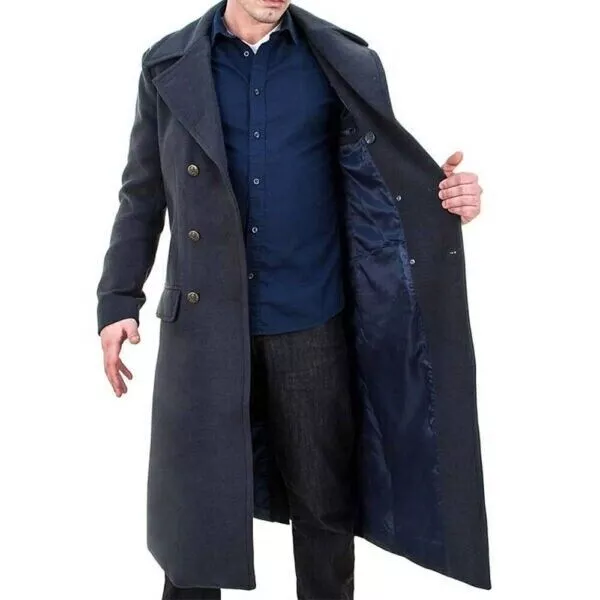 New Doctor Who Captain Jack Harkness Wool Coat Men's John Barrowman Pea Coat