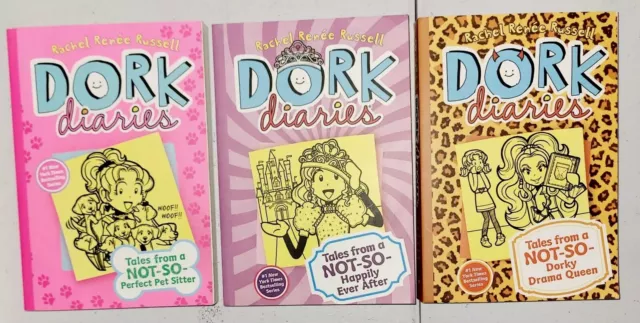 The Dork Diaries ~ Lot of 3 Paperback Books ~ Excellent Condition! FREE SHIPPING