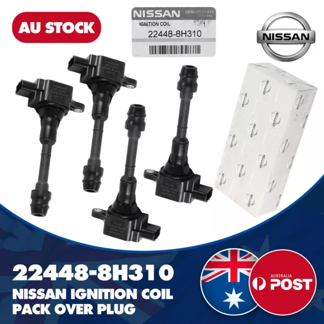 4x Ignition Coil for Nissan Xtrail X-Trail T30 T31 2001-2009 QR25DE 22448-8H310