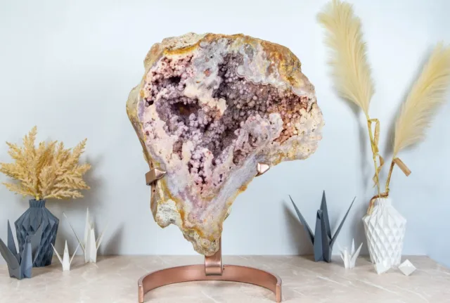 Museum AAA Natural Pink Amethyst Geode Sparkly Rose Amethyst Druzy - 64 Lb