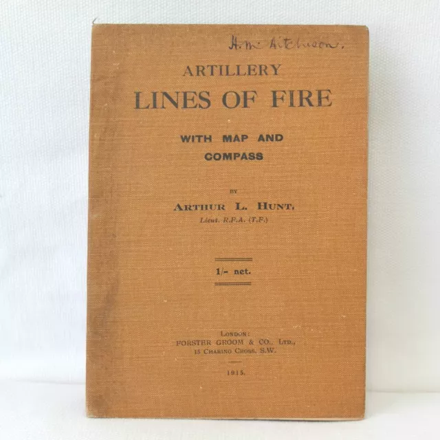 Ww1 1915 Royal Artillery Lines Of Fire Map & Compass British Army Gunnery Manual