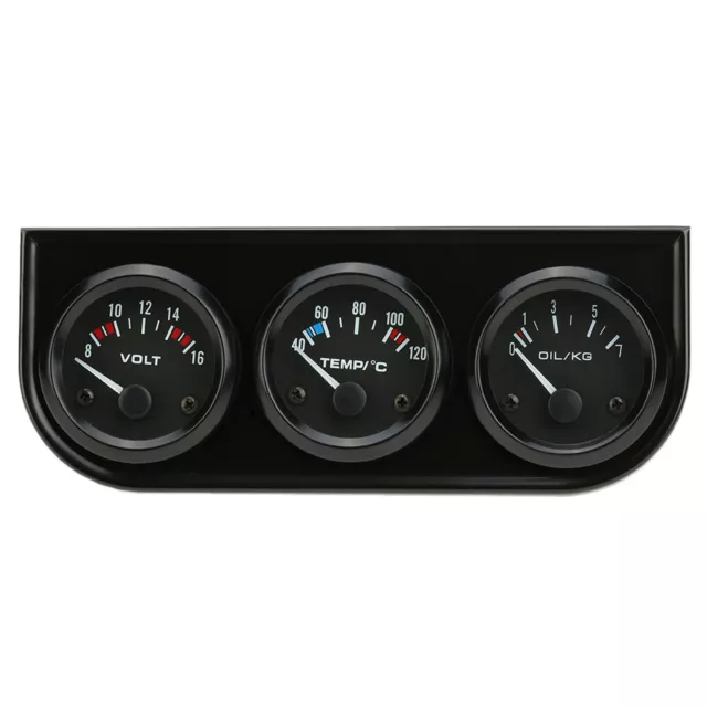 2"52mm Mechanical Electronic Triple Gauge Set Water Temp Oil Pressure Volt Meter