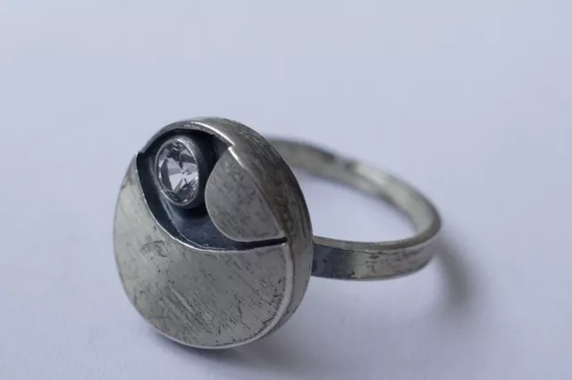 KJP FINNLAND Designer Ring Bergkristall 925 Silber Vintage um 1970 ring silver