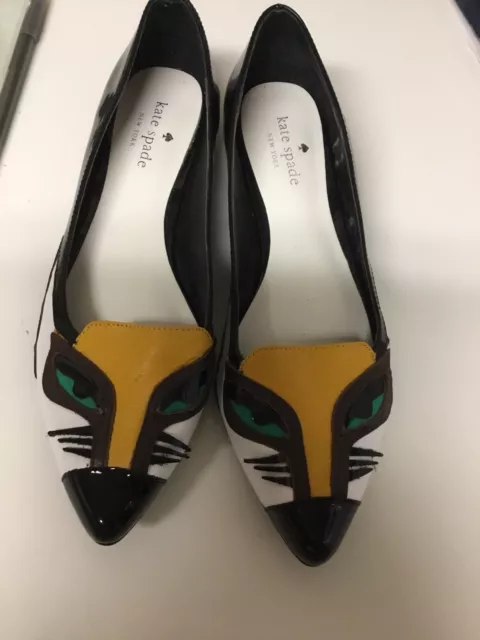 Kate Spade New York  Black Fox Shoes Size 7 Very Rare Unique EUC