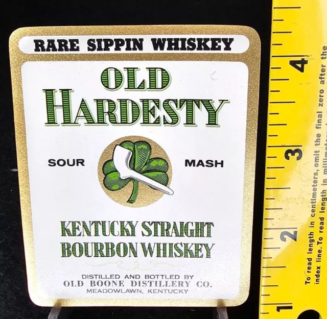 Old Hardesty Kentucky Straight Bourbon Whiskey Meadowlawn Kentucky Label