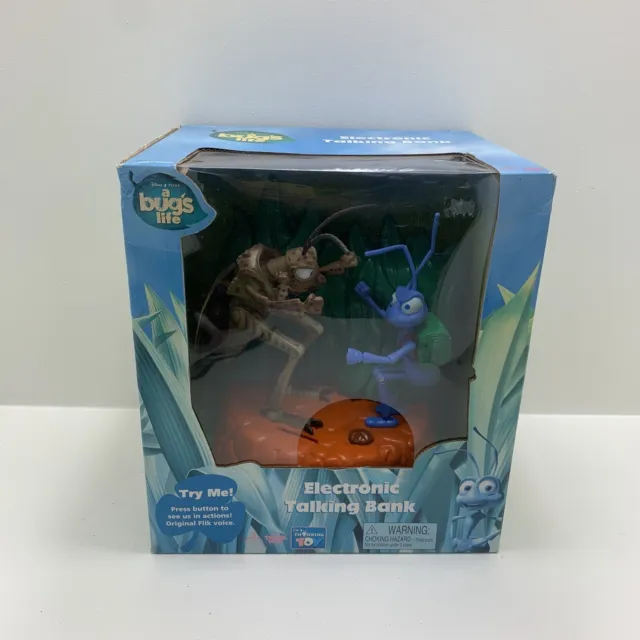 Disney A Bug’s Life Electronic Talking Bank By Thinkway Boxed.