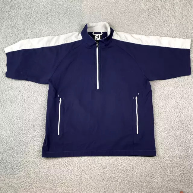 FOOTJOY SHORT SLEEVE Pullover Windbreaker Golf Shirt Jacket Men's Large ...
