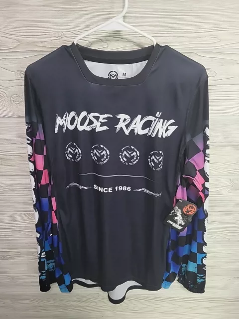 Moose Racing Mens M1 Motocross Offroad ATV Jersey Size Medium MX Checkered