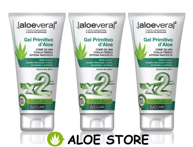 ZUCCARI ALOE VERA x2 -- 3x GEL PRIMITIVO D'ALOE 150ml - 100% GEL D'ALOE PURO