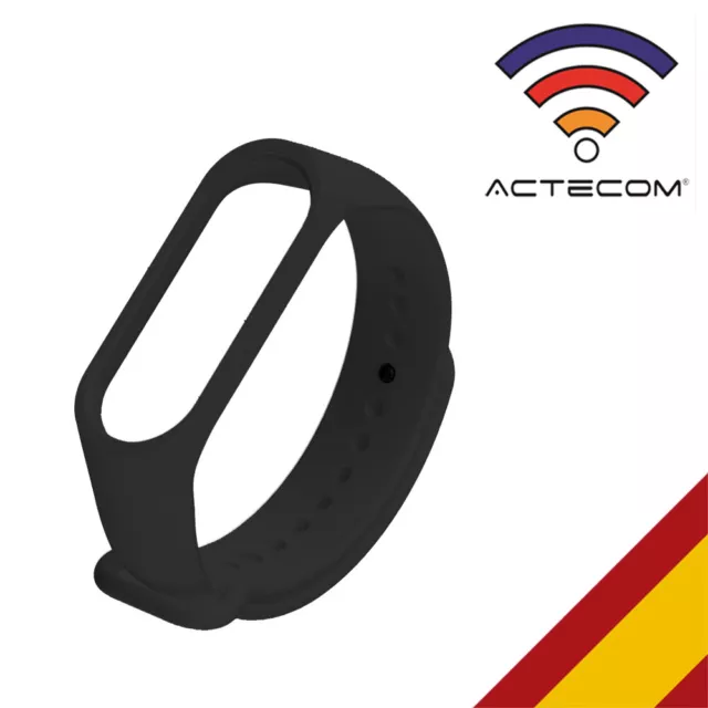 ACTECOM Recambio para Pulsera Actividad Xiaomi Mi Band 6 5 Smartwatch Correa Neg