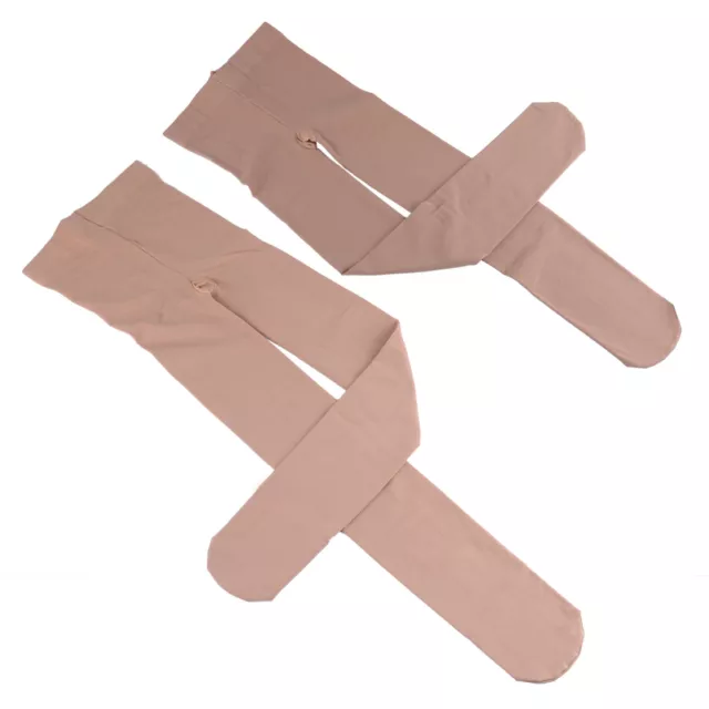 FOOTED ICE ROLLER SKATING DANCE TIGHTS VARIOUS SIZES NATURAL TAN  8-14 S M L je