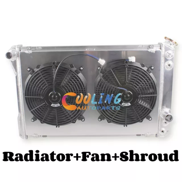 For 1982-1992 Chevy Camaro Pontiac Firebird V8 3 Row Radiator Fan Shroud Combo