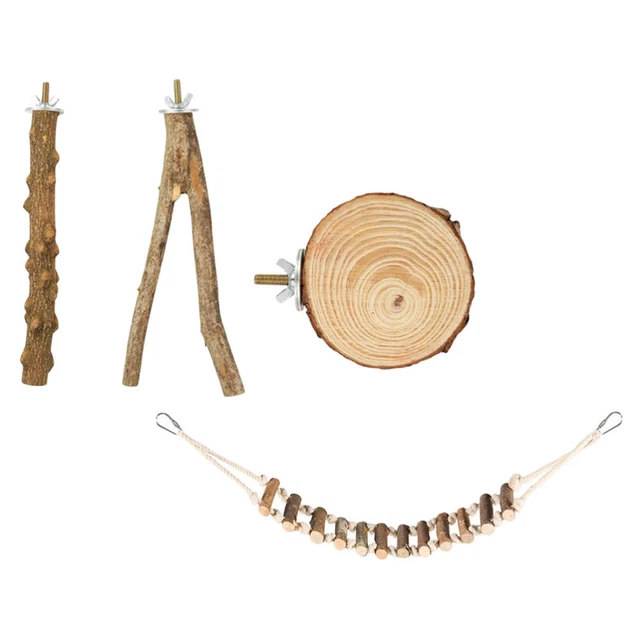 1 Satz Papageiholzständer Spielzeug Papagei Vogelständer Rack Vogelkäfigstütze (