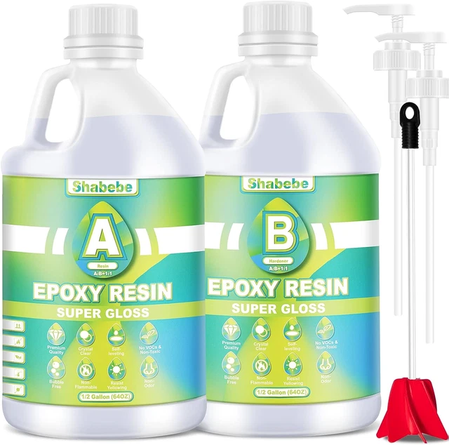 EPOXY RESIN, 1 Gallon Super Gloss Epoxy Resin Kit, Self Leveling No