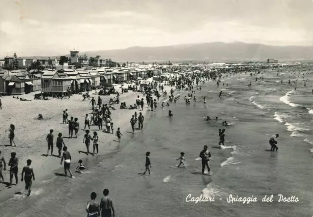 Cartolina Sardegna Cagliari Poetto Viaggiata Anno 1957