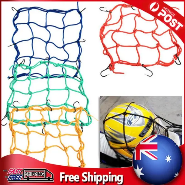 30*30cm Motorcycle 6 Hooks Hold Down Fuel Tank Luggage Net Mesh Web Bungee