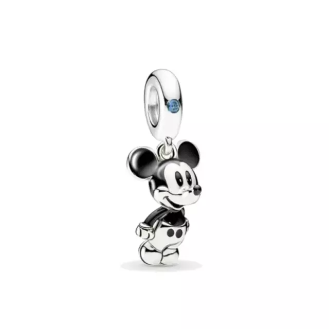 NEW Authentic S925 Sterling SILVER MICKEY Mouse Suspenders Classic Dangle Charm