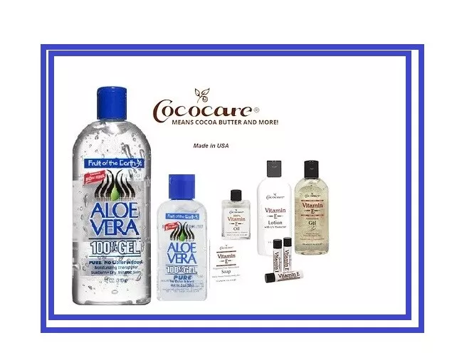 Fruit of The Earth /Cococare 100% Aloe Vera Gel Pure /Vitamin E Oil Full Range