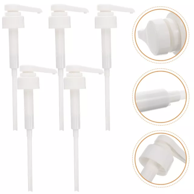 5 Pcs Foaming Soap Dispenser Shampoo Pump White Syrup Bottle