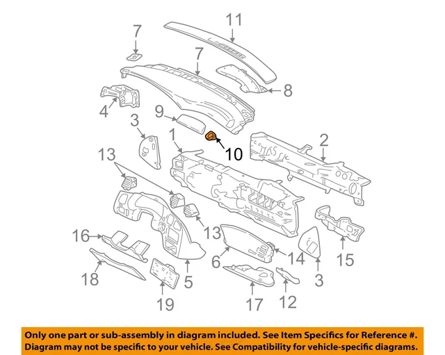 Chevrolet GM OEM Instrument Panel Dash-Defogger Defroster Grille Right 12459032