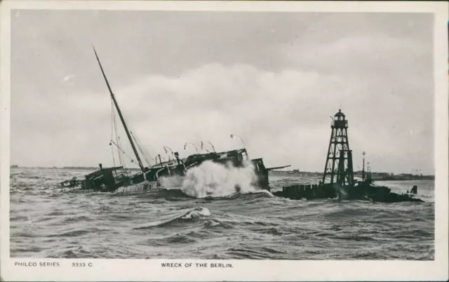 Shipwreck: S.S. Berlin, 1907. RP. Unposted.