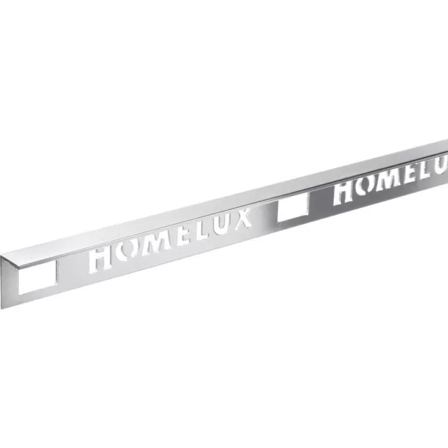 Homelux Stainless Steel Effect Straight Edge Trim 2.5m 10mm Bulk Discount Tiles