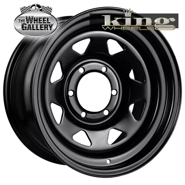 Set of  King Terra Black 15x7 5/165.1 0P Satin Black Steel Wheels