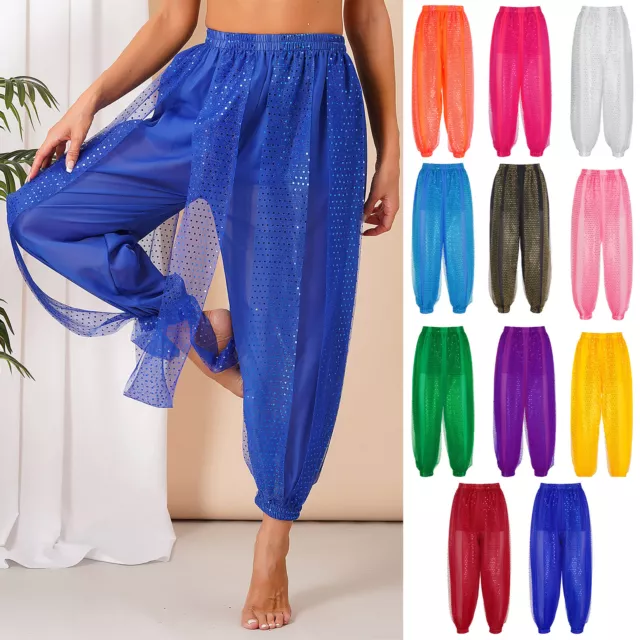 UK Womens Belly Dance Harem Pants Baggy Indian Dance Trousers Festival Costume