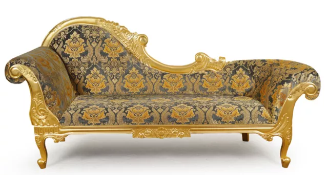 Beautiful Gold Chaise Longue louis baroque style sofa couch 80245e