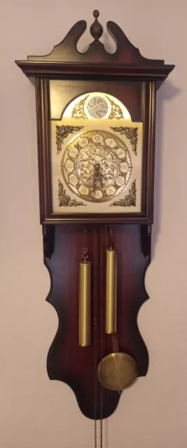 Reloj Antiguo-Vintage de pared con Pesas y Péndulo. Funciona Perfectamente