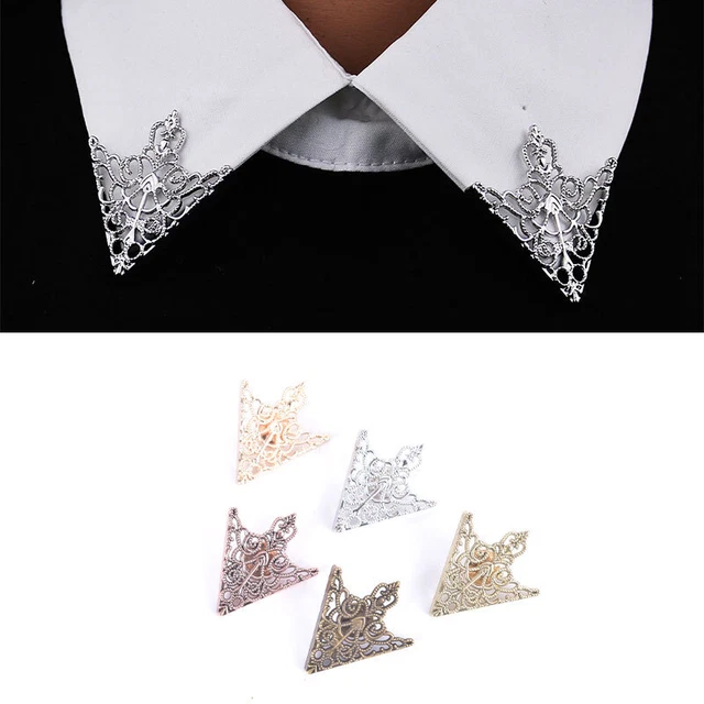 Vintage Fashion Triangle Shirt Collar Pin Badge Wedding Banquet Fashion Jewel OF