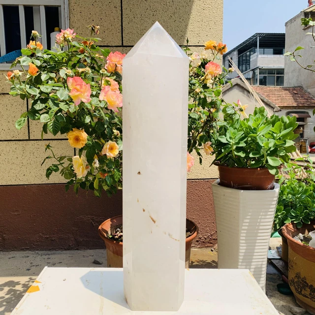 12.21LB Natural Clear Quartz Obelisk Quartz Cystal Point Wand Tower