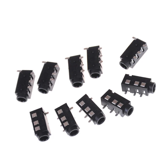 10 Pcs PJ-320D 4 Pins SMD 3.5mm Female Headphone Jack Connector PCB Mount JcJ-m'