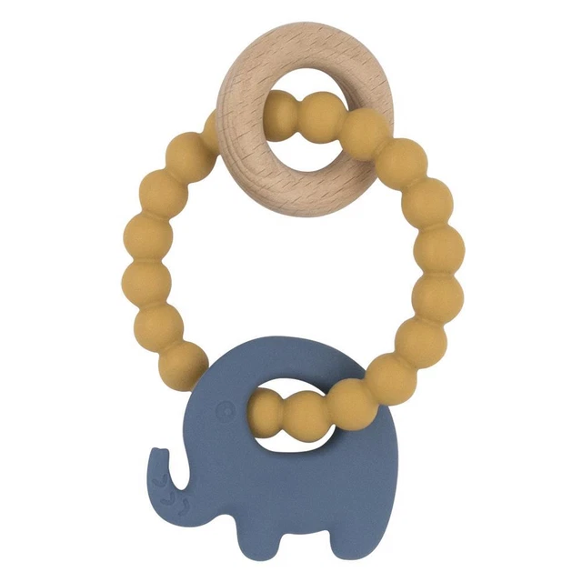 Playground Silicone Elephant Teether (Steel Blue)