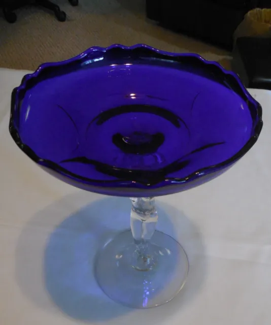 Cambridge Elegant Glass Cobalt Blue Statuesque 8" Comport