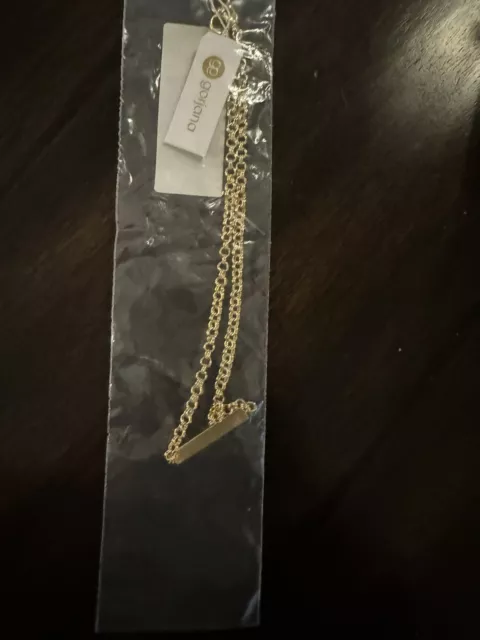 NWT Gorjana  Gold Lou  Tag Necklace New In Packaging Msrp $75