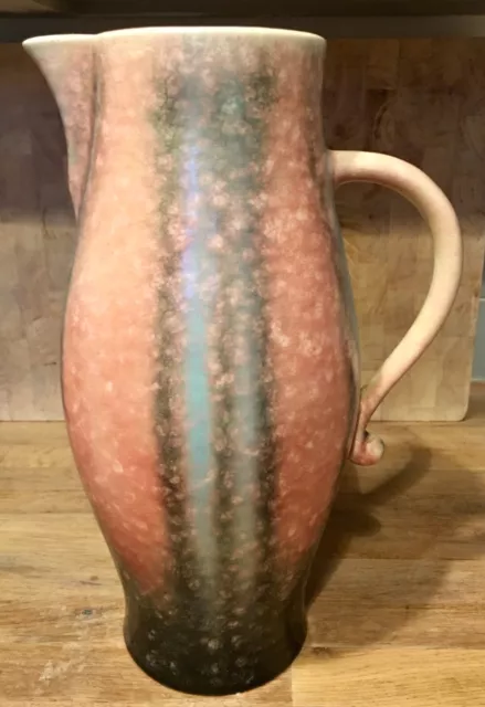 Large Sylvac Mottled Multi Coloured Jug / Vase 31 cm